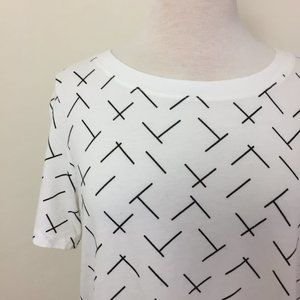 Uniqlo Sprzny Cotton Boxy Tee White Black